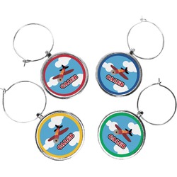 Airplane Wine Charms (Set of 4) (Personalized)