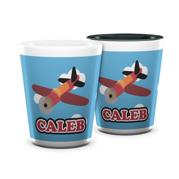Custom Airplane Ceramic Shot Glass - 1.5 oz (Personalized)