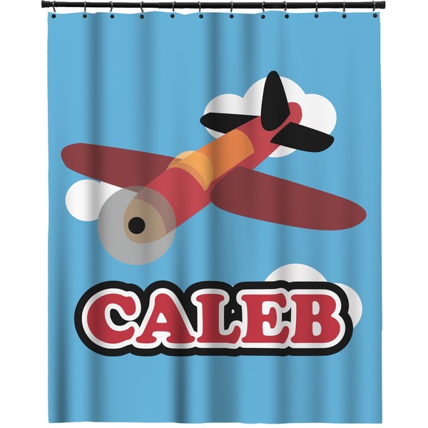 Custom Airplane Extra Long Shower Curtain - 70"x84" (Personalized)
