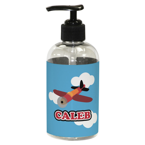 Custom Airplane Plastic Soap / Lotion Dispenser (8 oz - Small - Black) (Personalized)