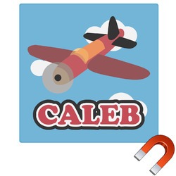 Airplane Square Car Magnet - 6" (Personalized)