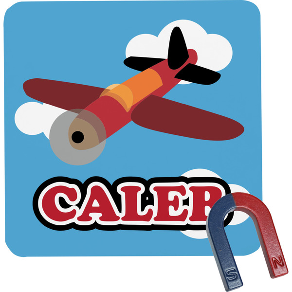 Custom Airplane Square Fridge Magnet (Personalized)