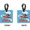 Airplane Square Luggage Tag (Front + Back)