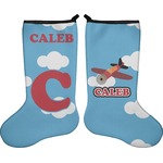 Airplane Holiday Stocking - Double-Sided - Neoprene (Personalized)