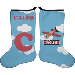 Airplane Holiday Stocking - Double-Sided - Neoprene (Personalized)
