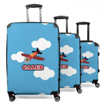 Airplane 3 Piece Luggage Set - 20" Carry On, 24" Medium Checked, 28" Large Checked (Personalized)