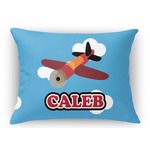 Airplane Rectangular Throw Pillow Case (Personalized)