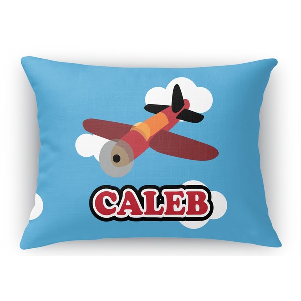 Custom Airplane Rectangular Throw Pillow Case (Personalized)