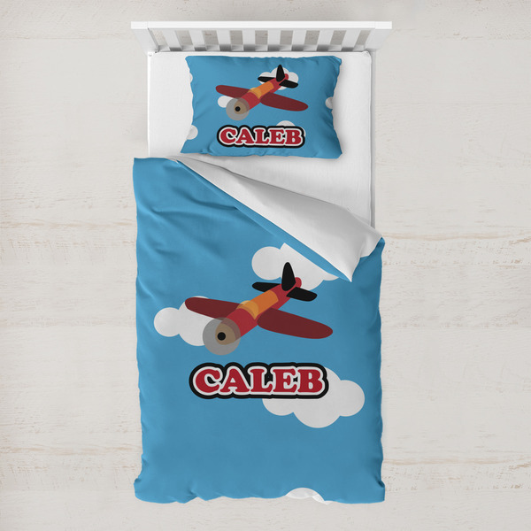 Custom Airplane Toddler Bedding Set - With Pillowcase (Personalized)