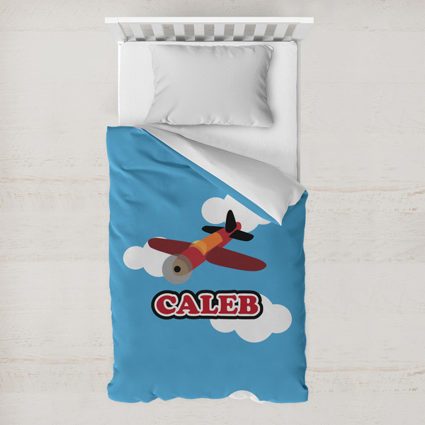 Custom Airplane Toddler Duvet Cover w/ Name or Text