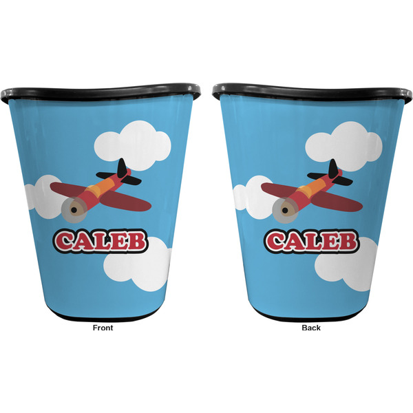 Airplane Trash Can Black - Front and Back - Apvl