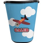 Airplane Waste Basket - Single Sided (Black) (Personalized)