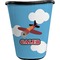 Airplane Waste Basket - Single Sided (Black) (Personalized)