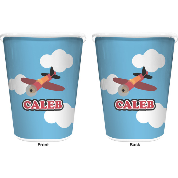 Airplane Trash Can White - Front and Back - Apvl