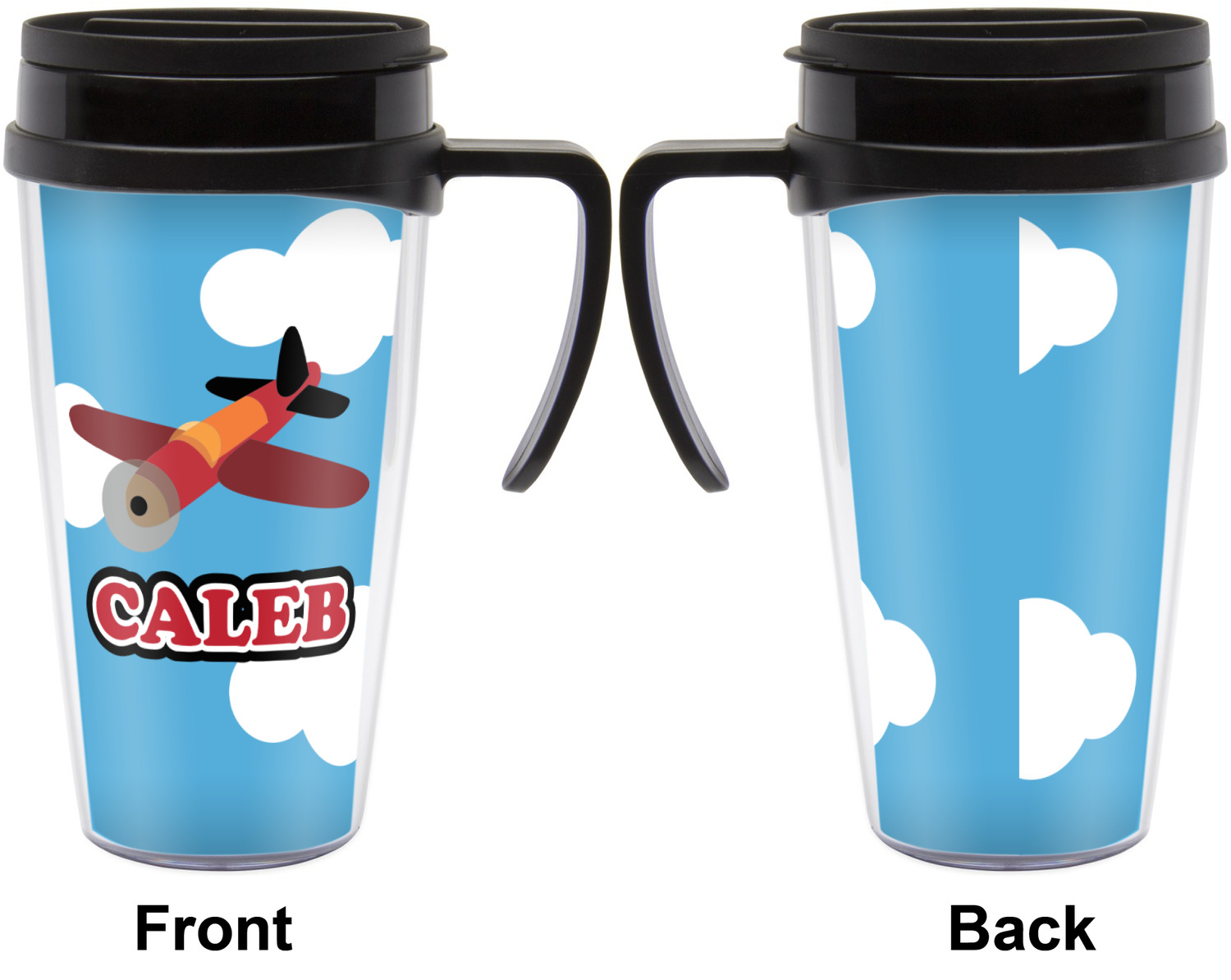 Airplane Acrylic Travel Mug with Handle (Personalized) YouCustomizeIt