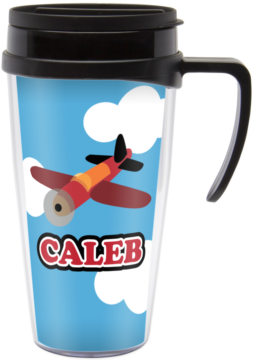Airplane Acrylic Travel Mug with Handle (Personalized) YouCustomizeIt