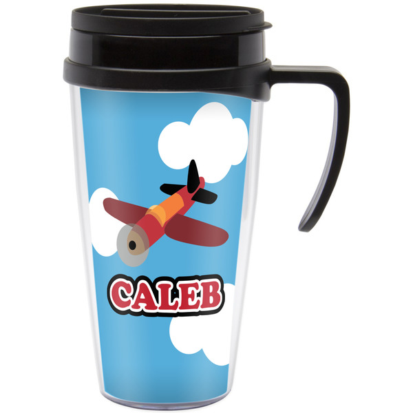 Custom Airplane Acrylic Travel Mug with Handle (Personalized)