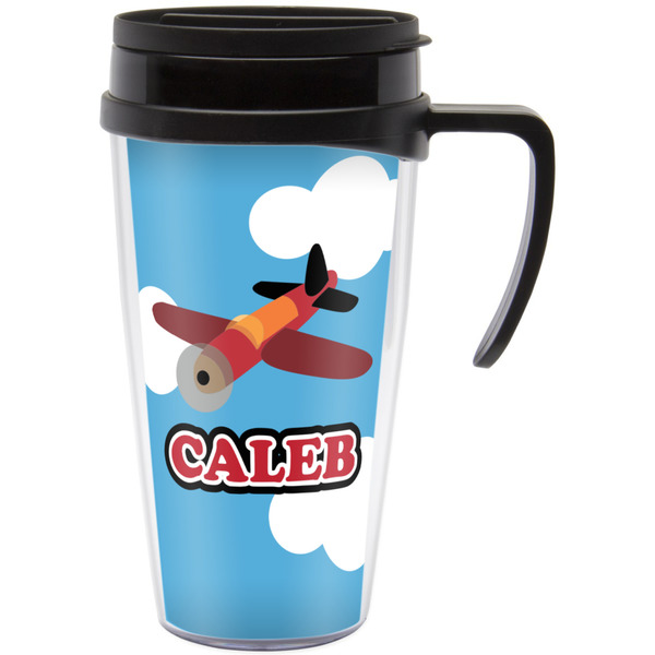 Custom Airplane Acrylic Travel Mug with Handle (Personalized)