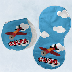 Airplane Burp Pads - Velour - Set of 2 w/ Name or Text