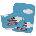 Airplane Burp Cloths - Fleece - Set of 2 w/ Name or Text
