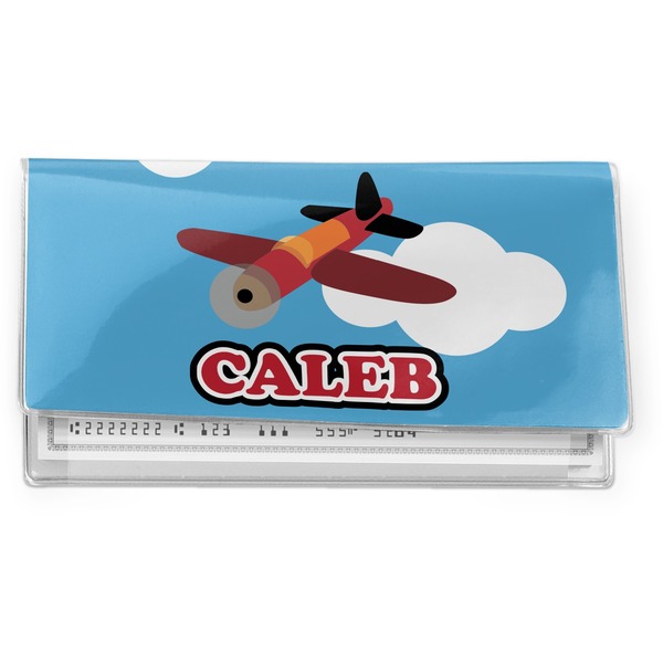 Custom Airplane Vinyl Checkbook Cover (Personalized)