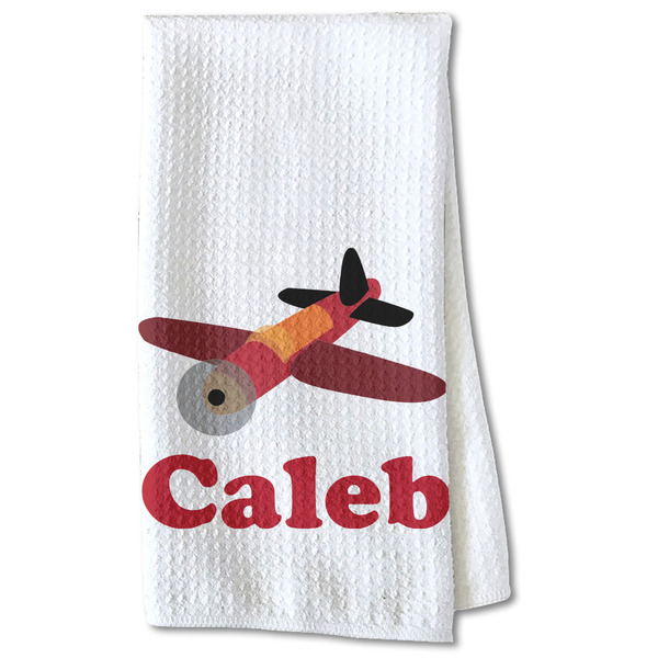 Custom Airplane Kitchen Towel - Waffle Weave - Partial Print (Personalized)