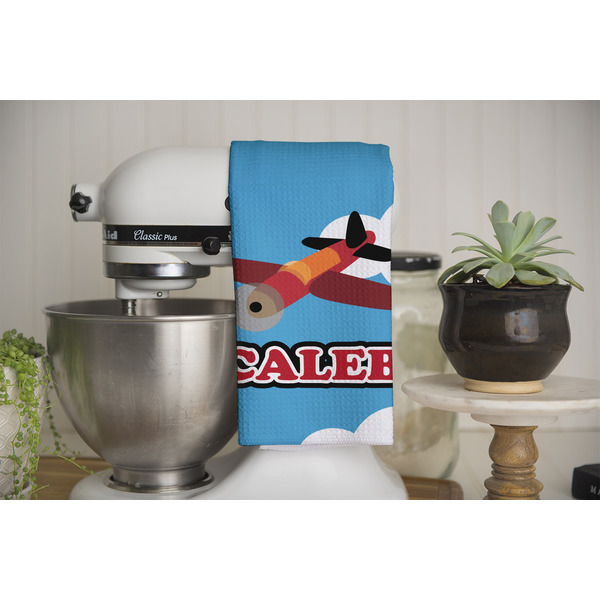 Airplane Waffle Weave Towel - Full Color Print - Lifestyle Image