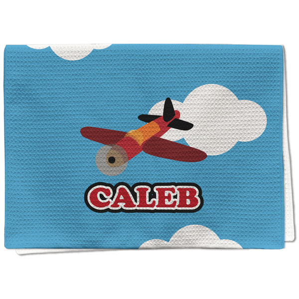 Custom Airplane Kitchen Towel - Waffle Weave - Full Color Print (Personalized)