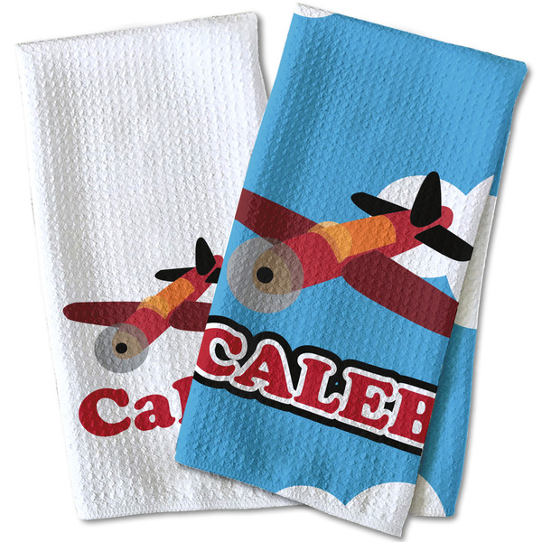 Airplane Waffle Weave Towels - Two Print Styles