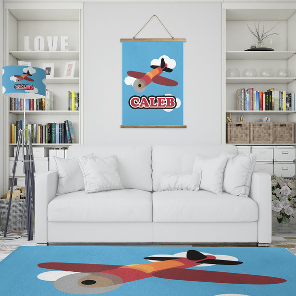 Airplane Wall Hanging Tapestry - Portrait - IN CONTEXT