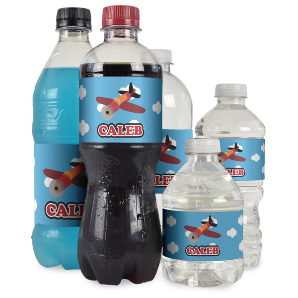 Airplane Water Bottle Label - Multiple Bottle Sizes