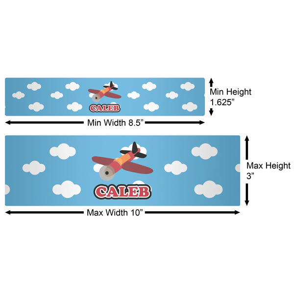 Airplane Water Bottle Labels w/ Dimensions