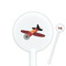 Airplane 5.5" Round Plastic Stir Sticks - White - Double Sided