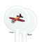 Airplane White Plastic 5.5" Stir Stick - Single Sided - Round - Front & Back