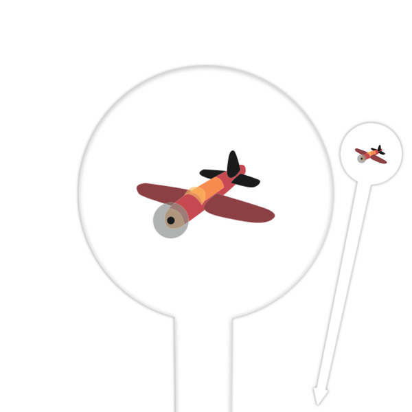 Custom Airplane Round Plastic Food Picks