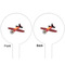 Airplane White Plastic 6" Food Pick - Round - Double Sided - Front & Back