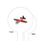 Airplane White Plastic 6" Food Pick - Round - Single Sided - Front & Back