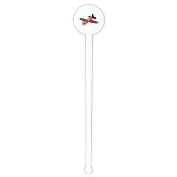 Airplane White Plastic 7" Stir Stick - Round - Single Stick