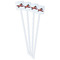 Airplane White Plastic Stir Stick - Double Sided - Square - Front