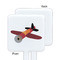Airplane White Plastic Stir Stick - Single Sided - Square - Approval