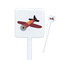 Airplane Square Plastic Stir Sticks - Single Sided