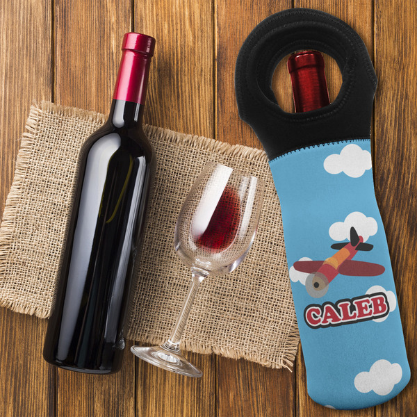 Airplane Wine Tote Bag - FLATLAY