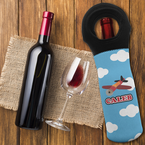 Airplane Wine Tote Bag - FLATLAY