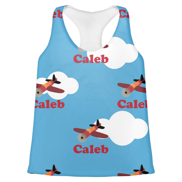Custom Airplane Womens Racerback Tank Top - 2X Large (Personalized)