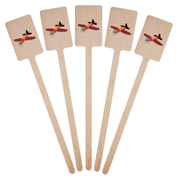 Airplane Wooden 6.25" Stir Stick - Rectangular - Fan View