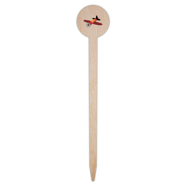 Airplane Wooden 6" Food Pick - Round - Single Pick