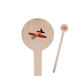 Airplane 6" Round Wooden Stir Sticks - Single Sided