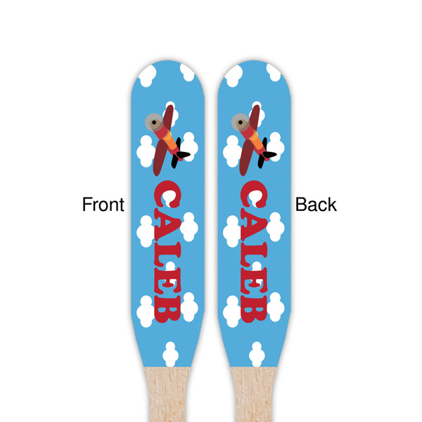 Airplane Wooden Food Pick - Paddle - Double Sided - Front & Back