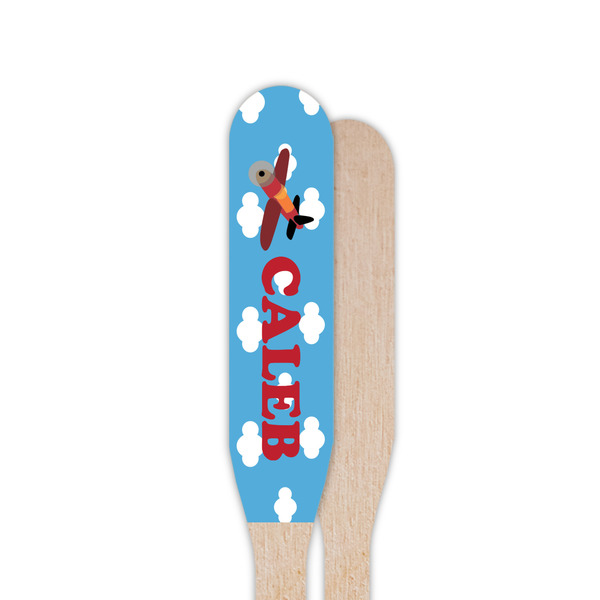 Airplane Wooden Food Pick - Paddle - Single Sided - Front & Back