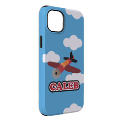 Airplane iPhone Case - Rubber Lined - iPhone 14 Plus (Personalized)